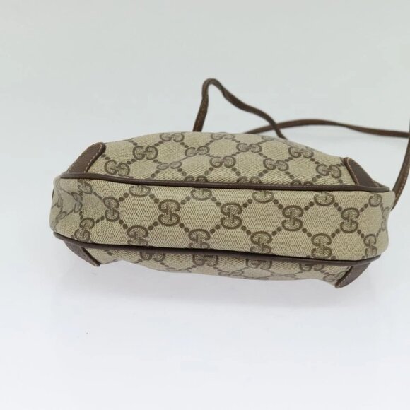 GUCCI GG Supreme Web Sherry Line Bag PVC Beige Gold Red 89 02 066 Auth BA2391 - Picture 7 of 16